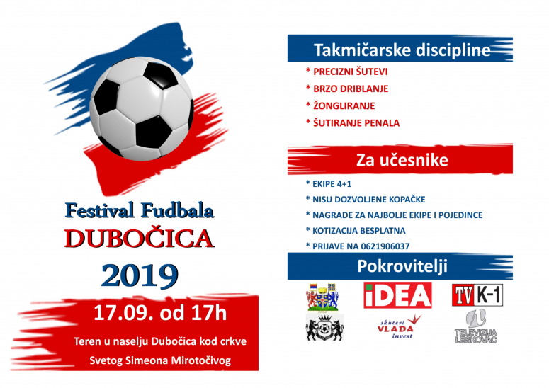 Leskovac: Festival fudbala u organizaciji MZ „Milentije Popović“ 17. septembra