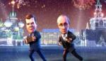 Medvedev svira harmoniku, Putin sa dairama