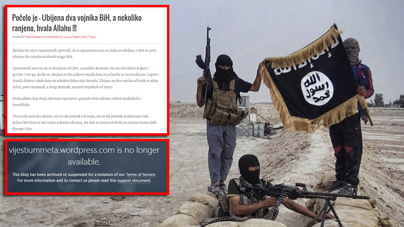 BLOKIRAN PORTAL “VIJESTI UMMETA”: Islamistički blog veličao terorističke napade i ISIS
