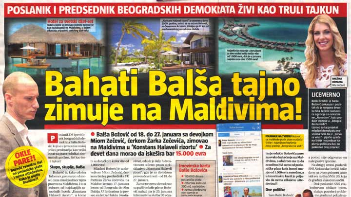 Balša Božović i dalje ćuti o zimovanju na Maldivima