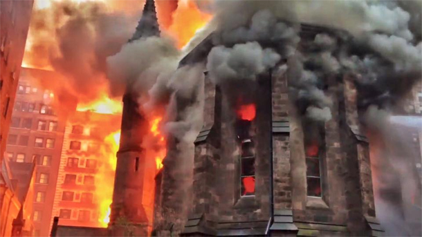 Izgorjela crkva Svetog Save u Njujorku (Video)
