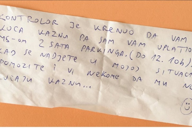 KAKAV ŠMEKER: Beograđanka zaboravila da plati parking, a onda se dogodilo nešto o čemu priča ceo grad