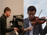 Mladi pijanista i violinista na koncertu Simfonijskog