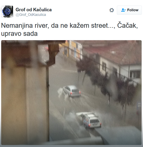 Oluja i grad napravili haos u Čačku, poplavljene ulice, deo grada BEZ STRUJE