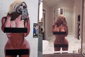 Osvanuo džinovski mural gole Kim Kardashian, ali je ubzo i oskrnavljen