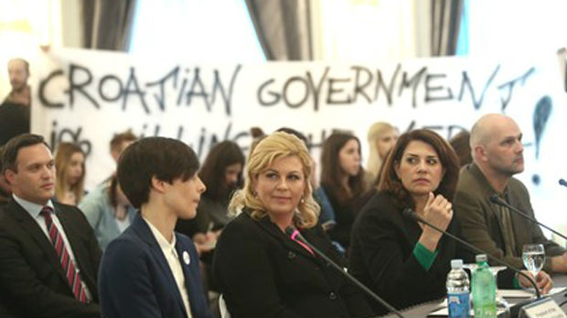 Predsednica Hrvatske izviždana tokom govora o slobodi medija