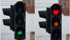 RASKRSNICA U ČAČKU JEDINSTVENA U SVETU Zeleno svetlo na semaforu sa listom marihuane