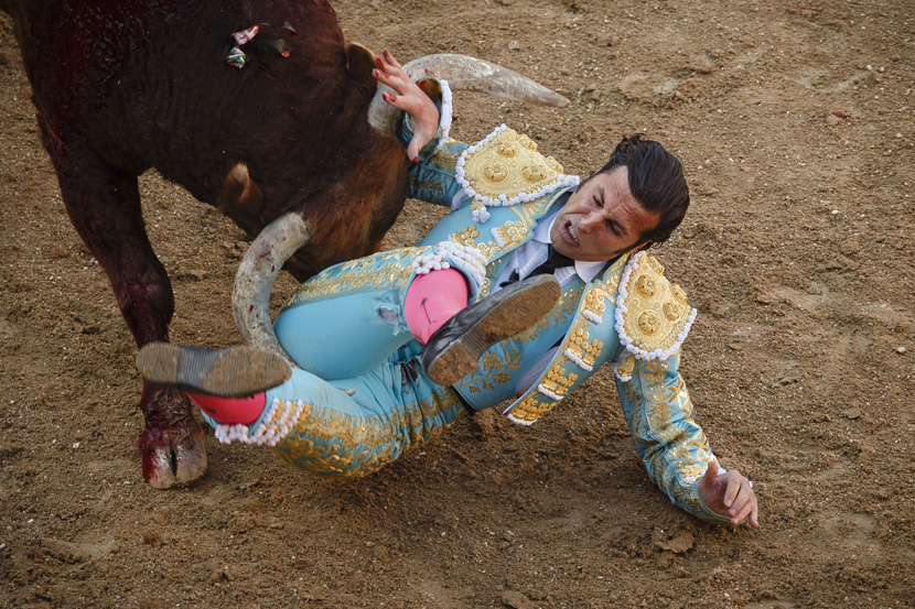 SVA SUROVOST KORIDE: Jednookog toreadora bik oborio i povredio, ali on se nije predao (FOTO)