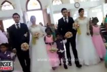 VIDEO: Blizanci se oženili bliznakinjama, venčali ih sveštenici blizanci