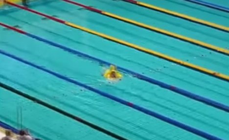 (VIDEO) UPAD NA BAZEN: Plivači su se pripremali za trku, a onda ih je prekinula patkica