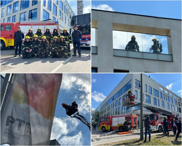 Не брините, нигде не гори! Ватрогасно-спасилачка вежба на згради Радио телевизије Војводине (ФОТО/ВИДЕО)