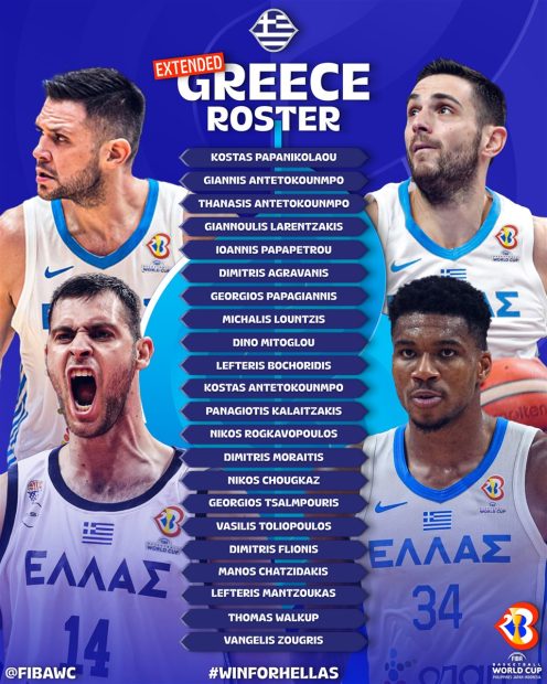 Селектор кошаркаша Грчке саопштио шири списак за Светско првенство