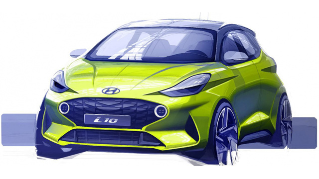 09.08.2019 ::: Novi Hyundai i10 (2020) - prva skica otkriva nam odvažan dizajn