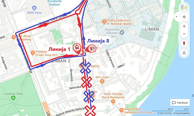 Привремена измена аутобуских траса линија 1 и 8
