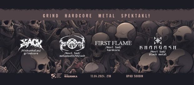 Гринд, хард коре и метал концерт 13. априла у СКЦНС Фабрици