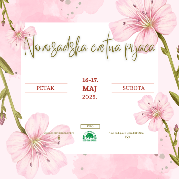 Пета пролећна Новосадска цветна пијаца – СПЕНС цвета 16. и 17. маја