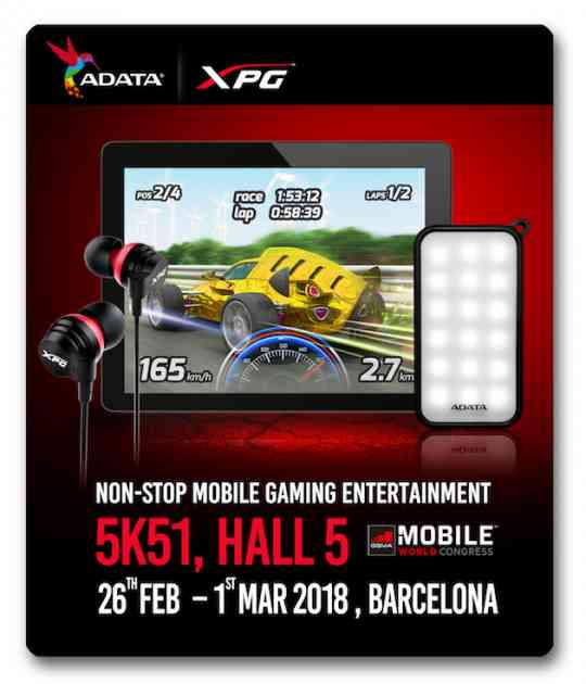 ADATA i XPG na MWC 2018 sajmu predstavljaju sveobuhvatno rešenje za mobilno igranje