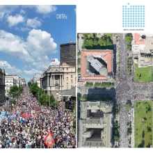 AJS: Na prvomajskom protestu u 14:50 oko 18.000 ljudi, MUP manipulise brojem prisutnih
