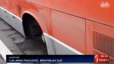 Autobusu Nišekspresa tokom vožnje otpala dva točka VIDEO
