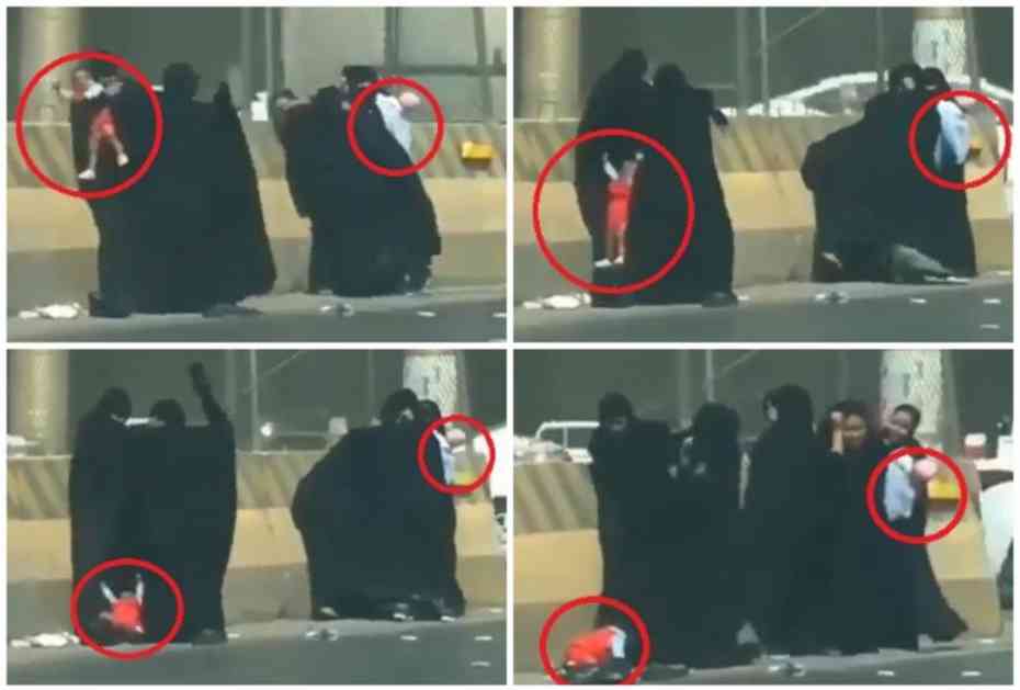 BRUTALNI OBRAČUN U BURKAMA: 5 Saudijki se tako zverski mlatilo da je jednoj u žaru borbe BEBA ISPALA NA ASFALT (VIDEO)