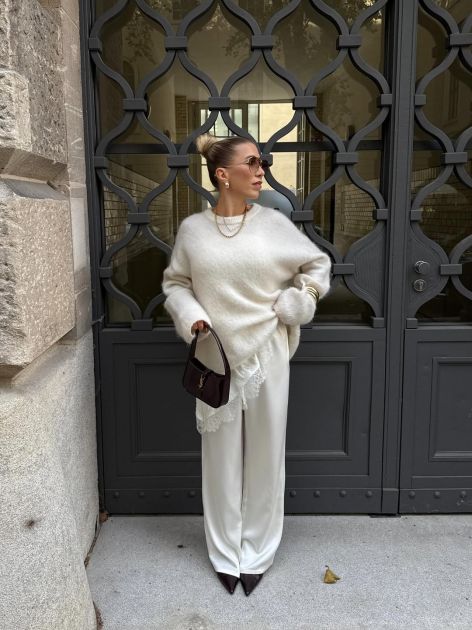 Beli total look je hit (i) ove zime: Vodič za bezvremensku eleganciju