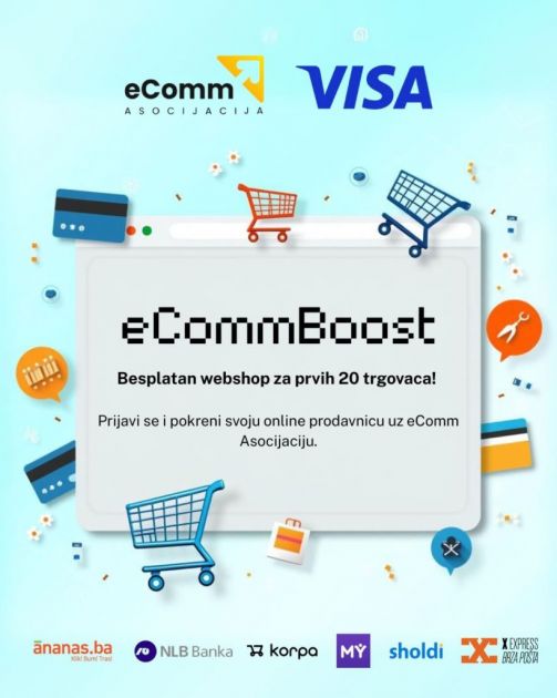 Besplatan webshop za 20 trgovaca: ”eCoomBoost” eComm Asocijacija vas poziva da se prijavite i uspostavite svoju online prodavnicu!
