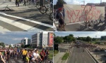 Biciklisti blokirali ilegalni motorni saobraćaj na Savskom nasipu u Novom Beogradu