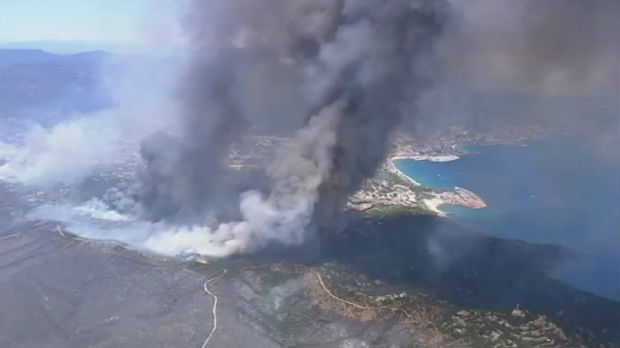 Borba sa požarima na Azurnoj obali 