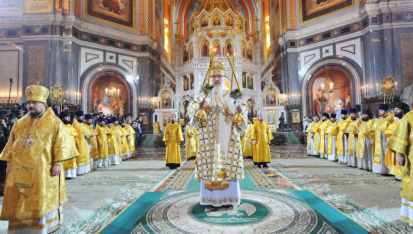 Božićna liturgija u Hramu Hrista Spasitelja u Moskvi