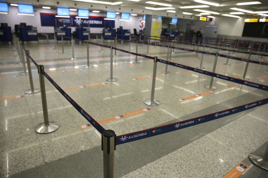 Broj putnika na beogradskom aerodromu manji 69 odsto