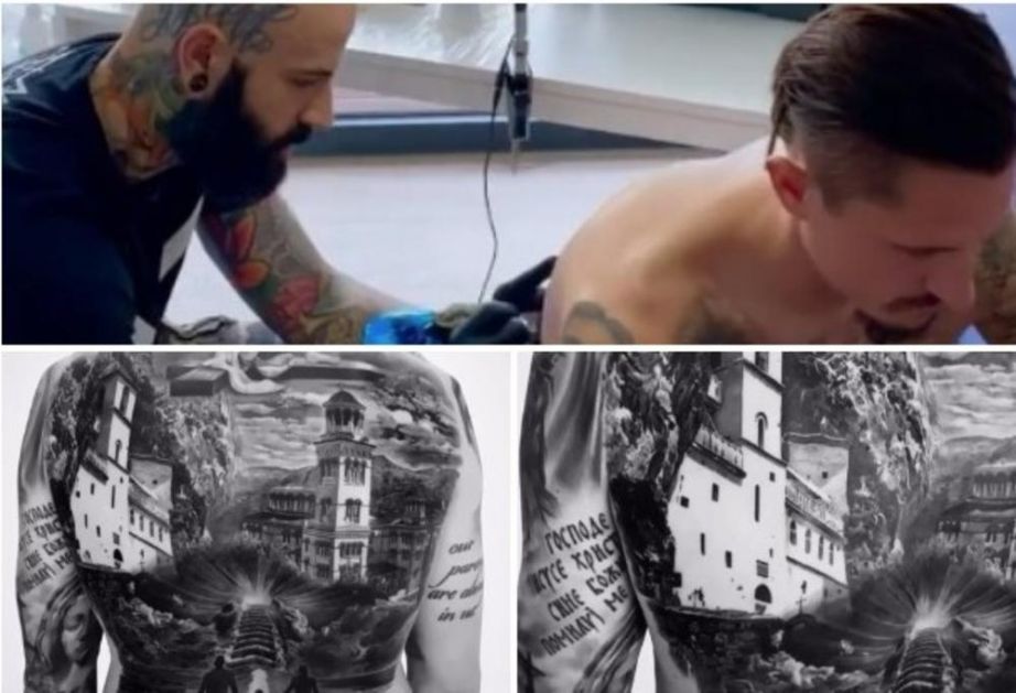 CELA LEĐA PREKRIVENA SRPSKIM SVETINJAMA: Brutalna tetovaža slavnog srpskog fudbalera (VIDEO)