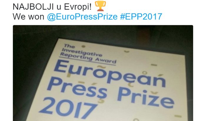 CINS dobio Evropsku novinarsku nagradu