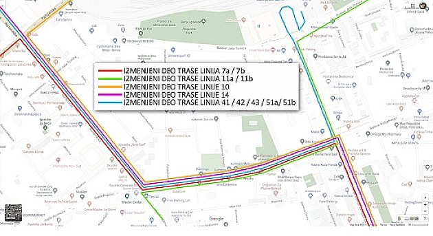 Čak 11 autobusnih linija koje saobraćaju Bulevarom Jaše Tomića od sutra menjaju trase