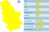 Cela Srbija u žutom: Meteoalarm na snazi naredna dva dana