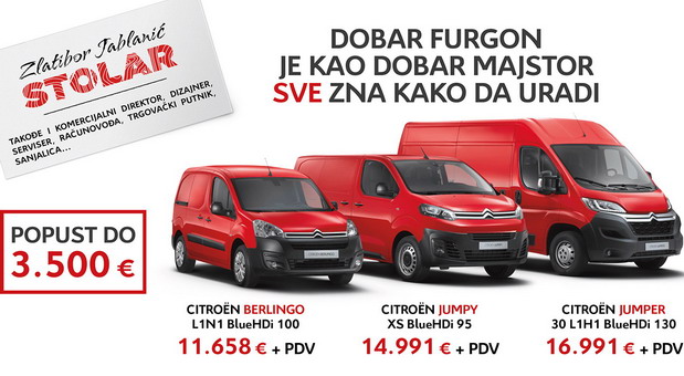 Citroen komercijalna vozila - subvencionisani lizing i popusti do 3.500 evra