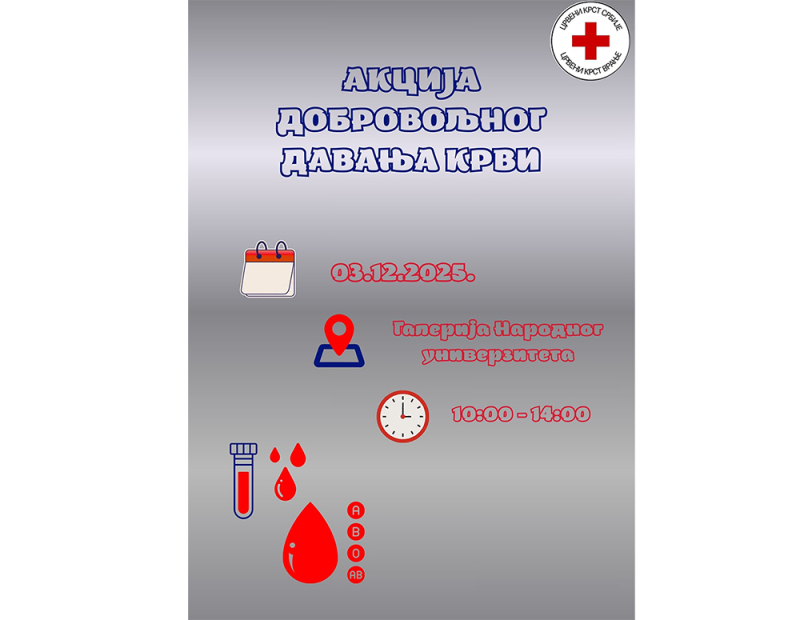 Crveni krst Vranje organizuje akciju dobrovoljnog davanja krvi