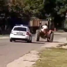 DAME I GOSPODO, SAMO U SRBIJI: Policijska potera za traktorom, kao da je bolid Formule 1! (VIDEO)