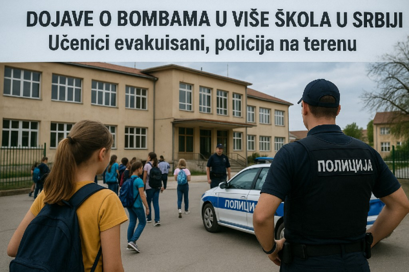 DOJAVE O BOMBAMA U VIŠE ŠKOLA U SRBIJI: Učenici evakuisani, policija na terenu