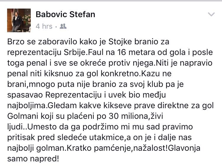 DRUGARSTVO: Stefan Babović stao u odbranu Vladimira Stojkovića i to žestoko udario na kritičare (FOTO)