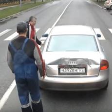 DRUMSKI OKRŠAJ: Kamiondžija je surovo kaznio bahatog vozača Audija! (VIDEO)