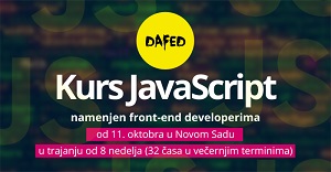 DaFED pokreće kurs JavaScript u Novom Sadu namenjen front-end developerima - Prijave otvorene