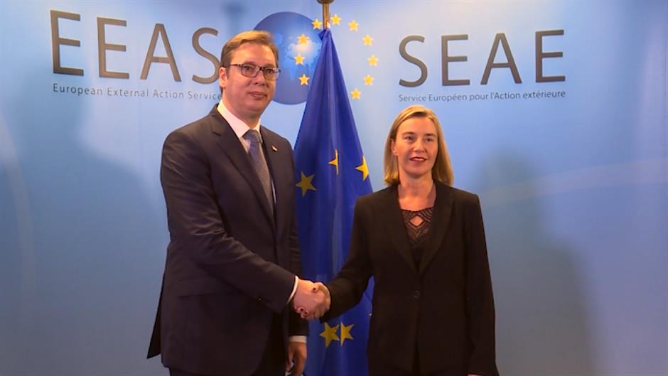 Vučić sa Mogerini, o drugim sastancima će odlučiti u Briselu