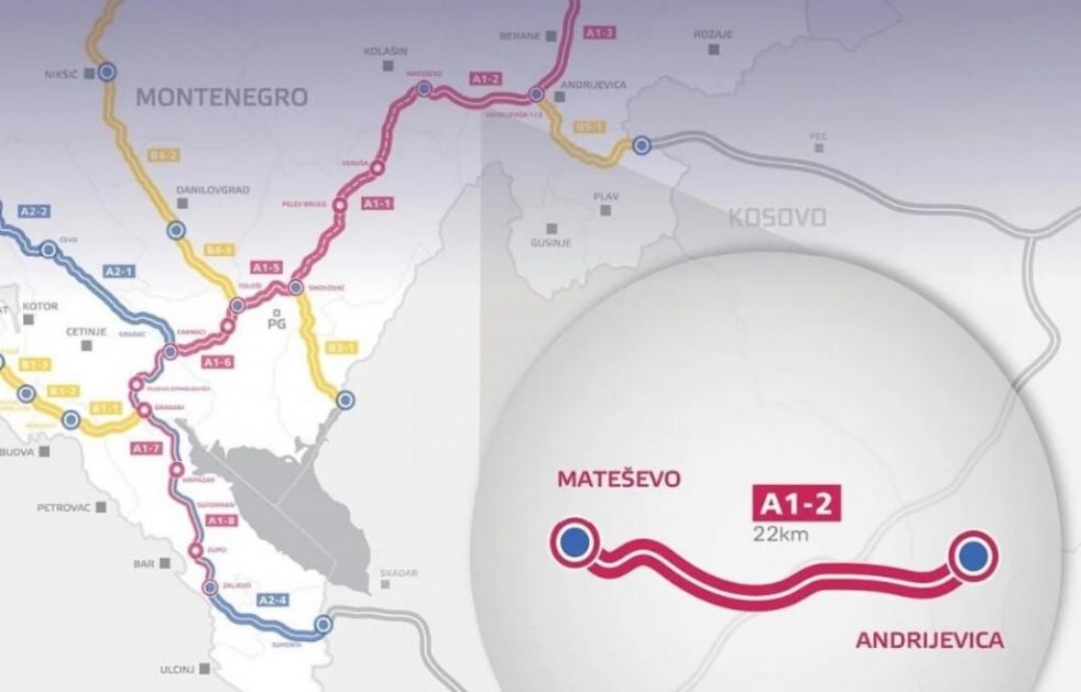 Dionica auto-puta prema Sandžaku od Mateševa do Andrijevice biće dužine oko 23,5 kilometara
