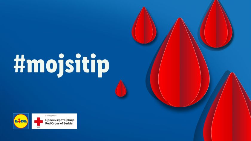 Dobrovoljno davanje krvi ispred Lidl prodavnica. Jedna donacija krvi spasi 3 života