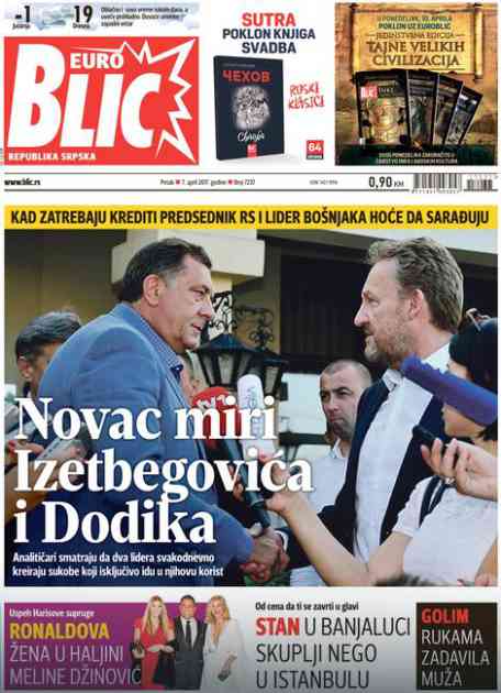 EuroBlic za 7.4. PREDSTAVA ZA JAVNOST Dodik i Izetbegović u svađi, ali ih veže ČVRSTA SPONA