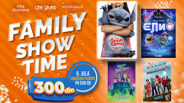 „Family show time“ 6. jula u bioskopima „Cine Grand“ i „Vilin grad“ u Nišu