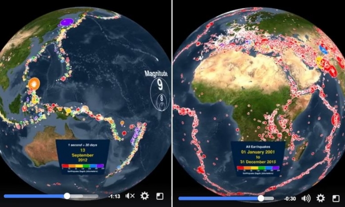 Fascinantna animacija: Evo gde su i kako zemljotresi u poslednjih 15 godina tresli Zemlju