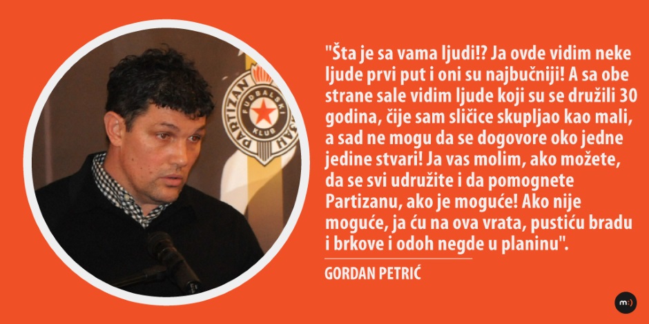 Gordan Petrić više nije član Skupštine FK Partizan