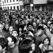 Ispred Radio Kragujevca - Protest gradjana 96/97