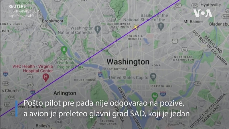 Istraga o padu aviona kod Vašingtona